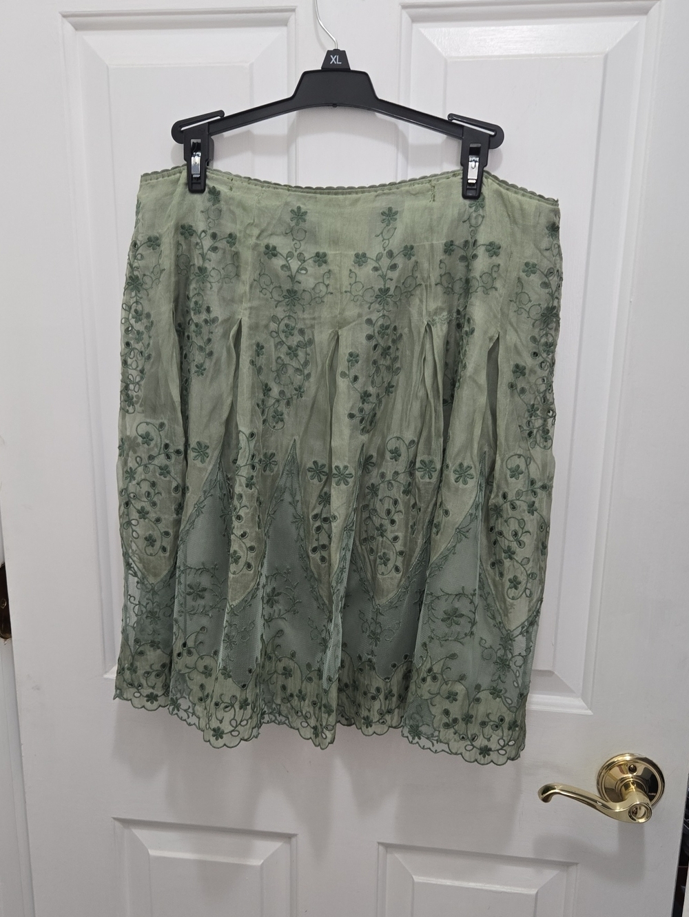 Embroidered Sage Green Women's Skirt